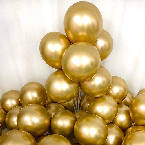 Balony lateksowe metaliczne złote 50 sztuk